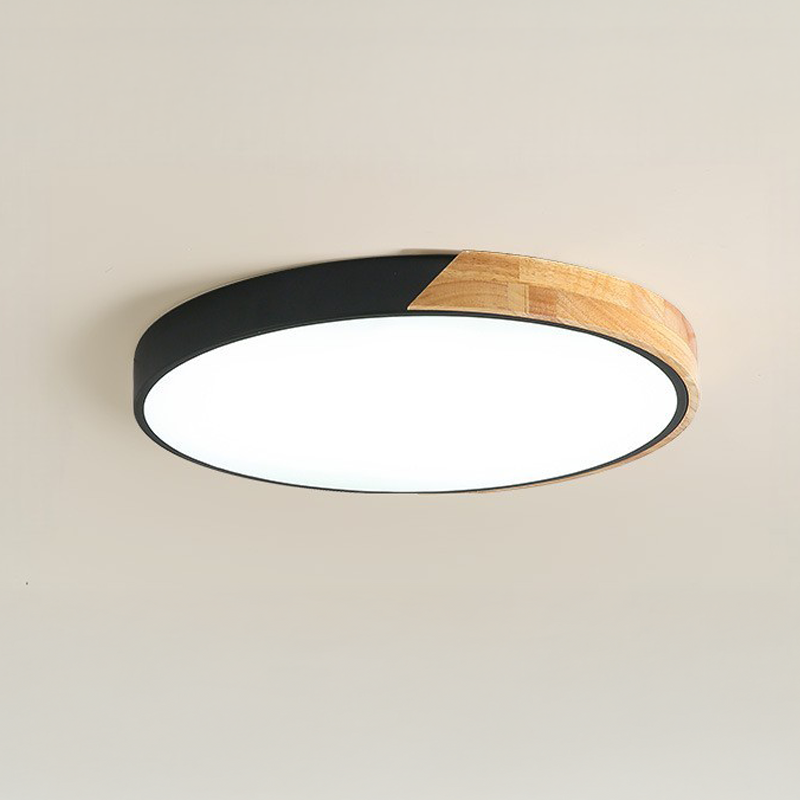 Scandinavische Houten Plafondlamp - Elegante LED Plafonniere voor Slaapkamer en Woonkamer 5