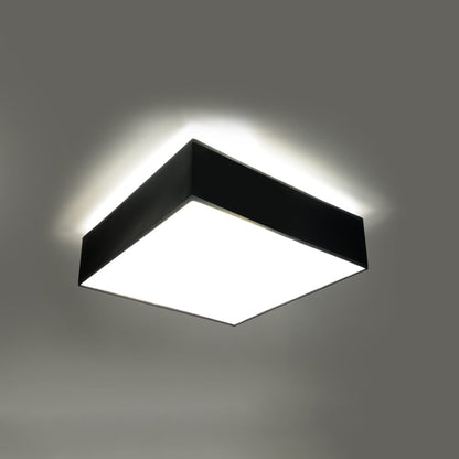 Verlicht uw Ruimte met de Elegante Horus 35 Zwarte Plafondlamp - LED Compatibel, Ø35 Cm 0