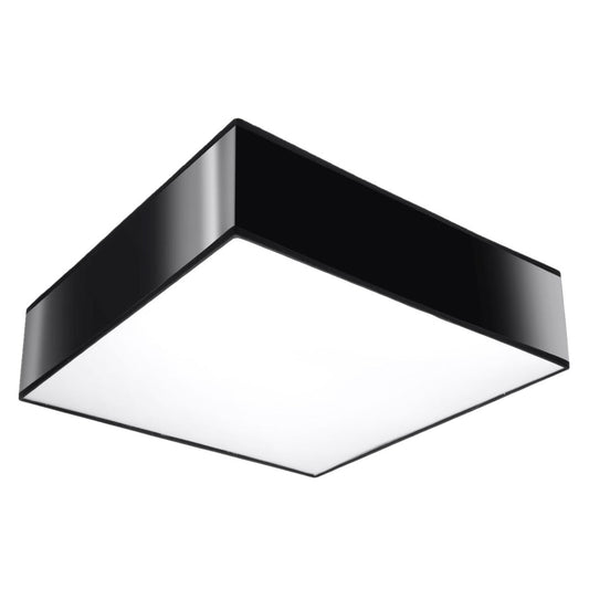 Verlicht uw Ruimte met de Elegante Horus 35 Zwarte Plafondlamp - LED Compatibel, Ø35 Cm 1