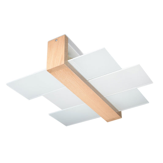 Verlicht uw Ruimte met de Feniks 2 Deckenleuchte in Natuurlijke Houtlook – Stijlvolle LED-Spotlamp 1