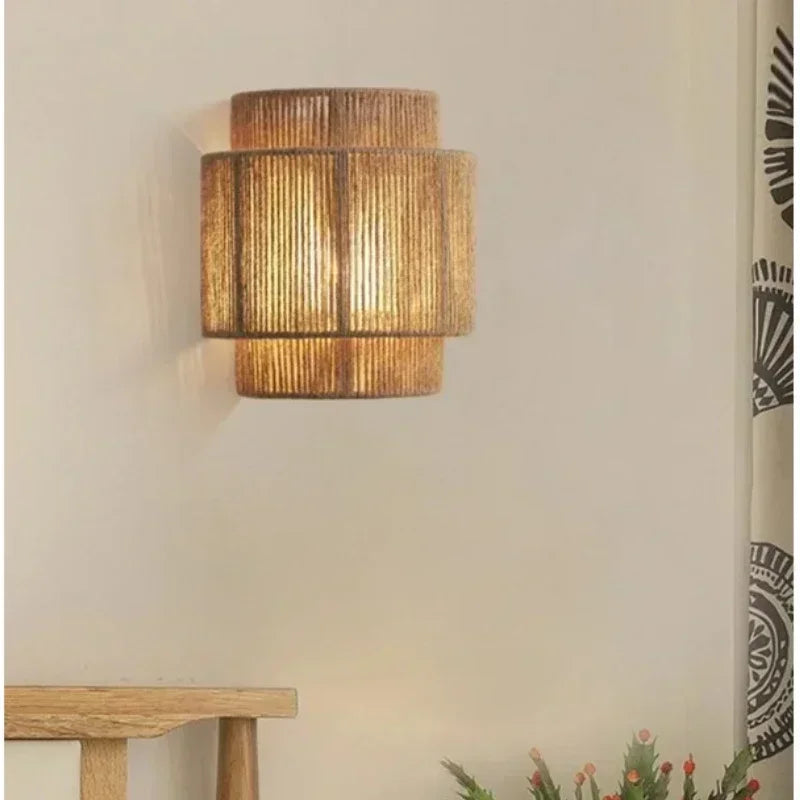 Verlicht uw Ruimte met de Zenthra Moderne Wandlampen van Jute Touw voor Sfeervolle Decoratie 0