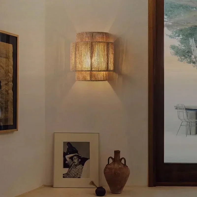 Verlicht uw Ruimte met de Zenthra Moderne Wandlampen van Jute Touw voor Sfeervolle Decoratie 3