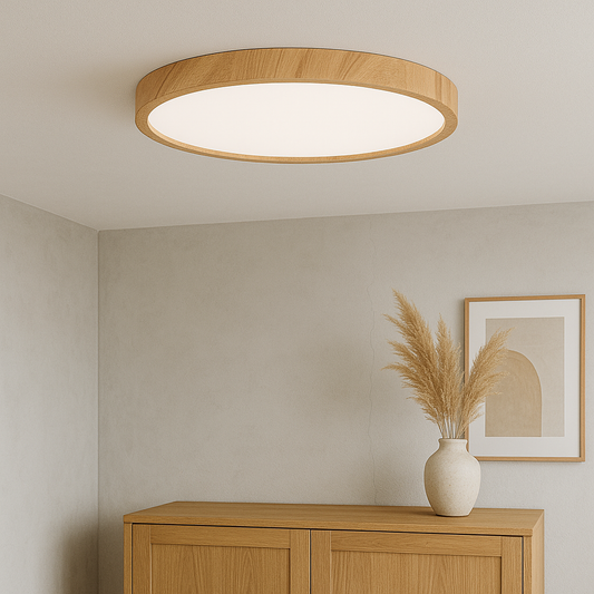Wood Grain Plafondlamp LED - Stijlvolle Plafonniere voor Slaapkamer en Eetkamer 0