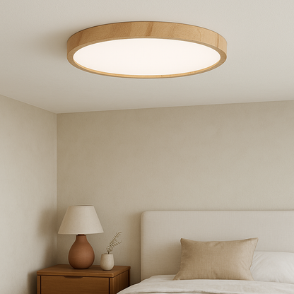 Wood Grain Plafondlamp LED - Stijlvolle Plafonniere voor Slaapkamer en Eetkamer 1