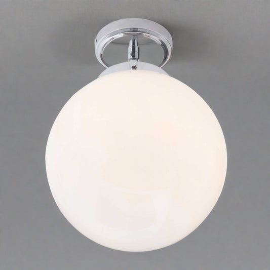 Zenthra Badkamerlamp Plafond - Moderne Semi-opbouw Plafondlamp voor Badkamer met Opaline Glazen Bol