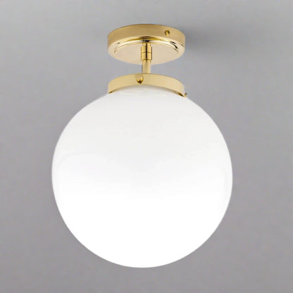 Zenthra Badkamerlamp Plafond - Moderne Semi-opbouw Plafondlamp voor Badkamer met Opaline Glazen Bol