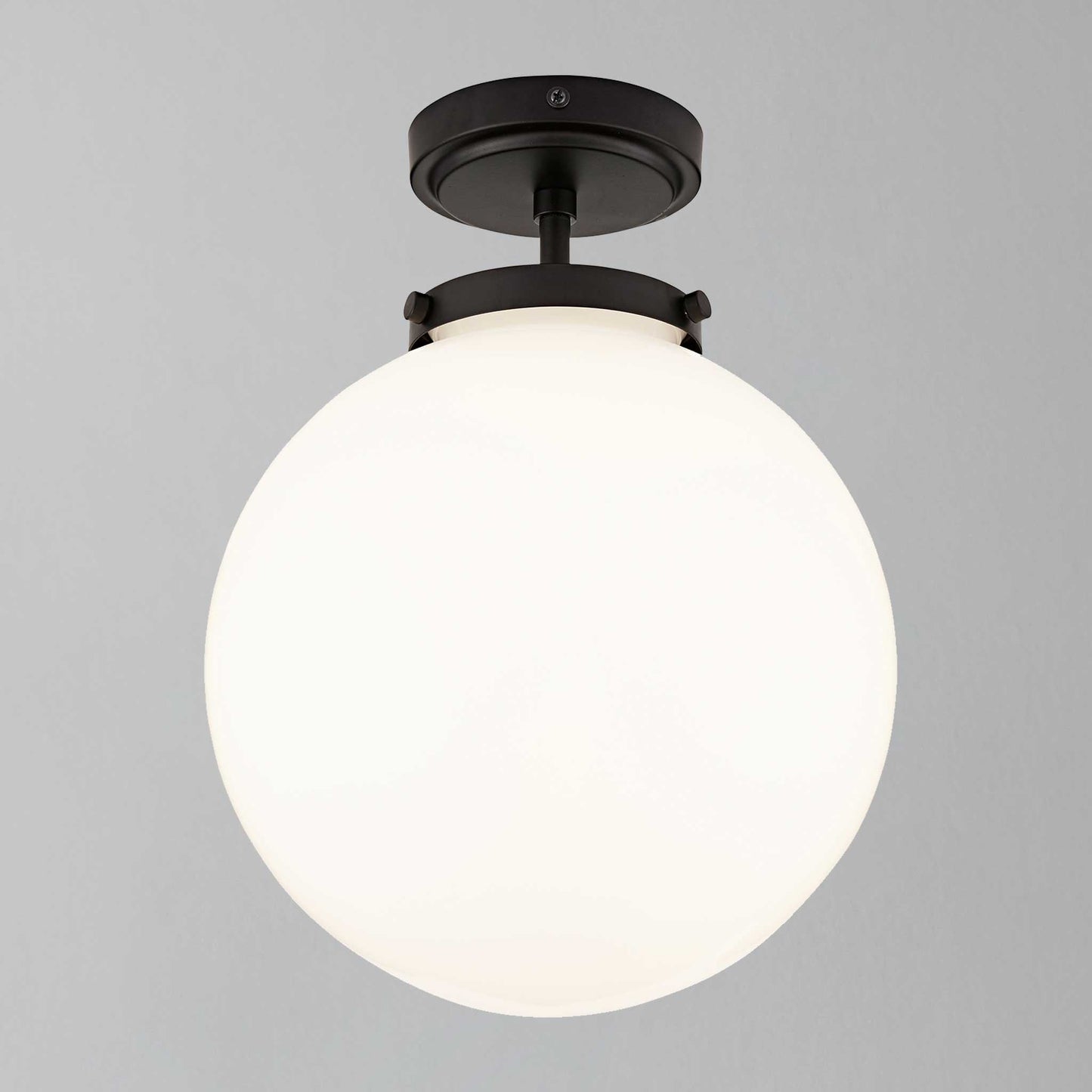 Zenthra Badkamerlamp Plafond - Moderne Semi-opbouw Plafondlamp voor Badkamer met Opaline Glazen Bol