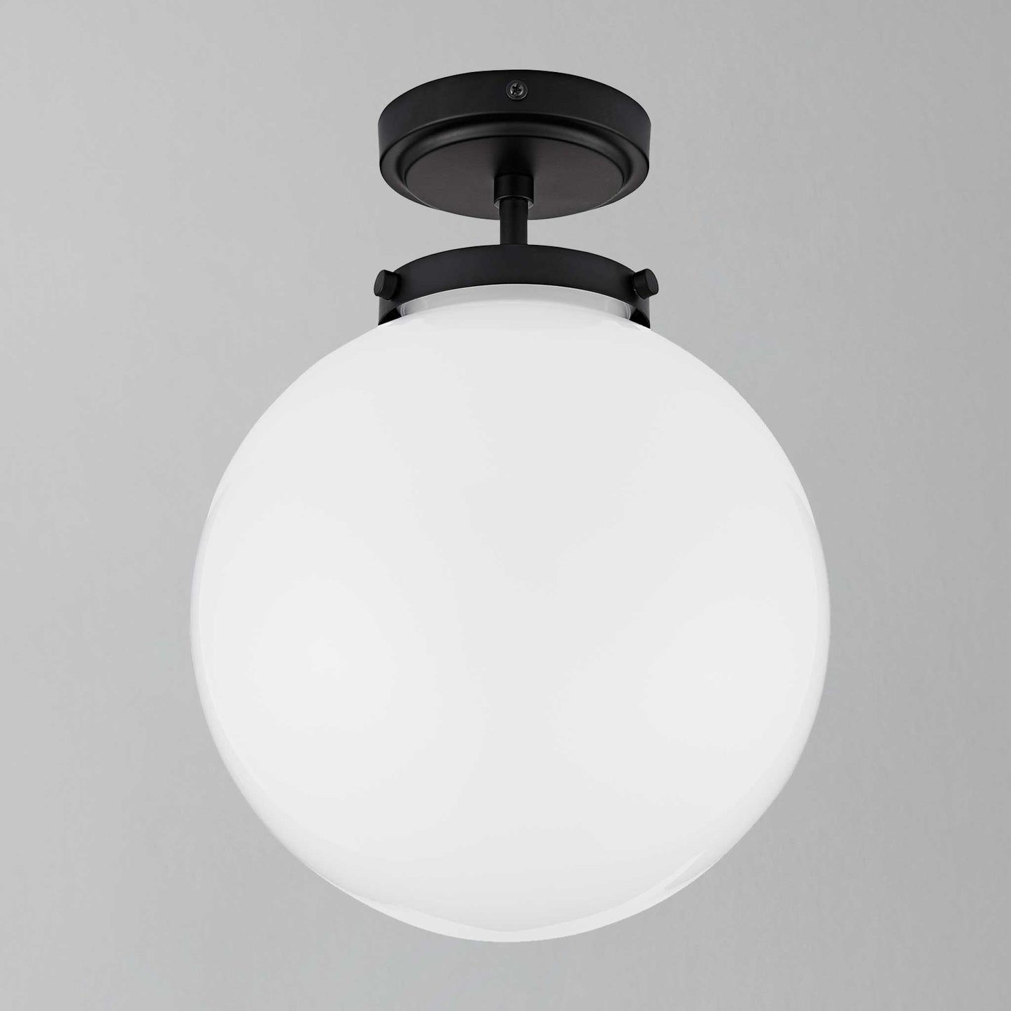 Zenthra Badkamerlamp Plafond - Moderne Semi-opbouw Plafondlamp voor Badkamer met Opaline Glazen Bol