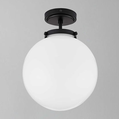 Zenthra Badkamerlamp Plafond - Moderne Semi-opbouw Plafondlamp voor Badkamer met Opaline Glazen Bol