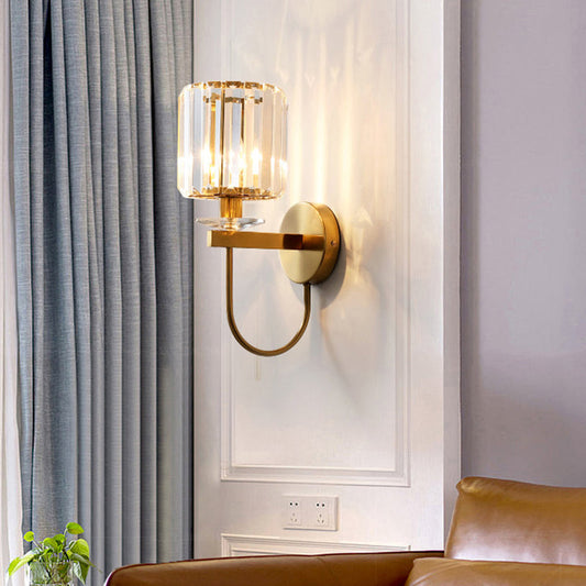 Zenthra Cilindrische Kristallen Wandlamp Binnen met Gouden Afwerking - Elegante Wandlamp voor Moderne Interieurs