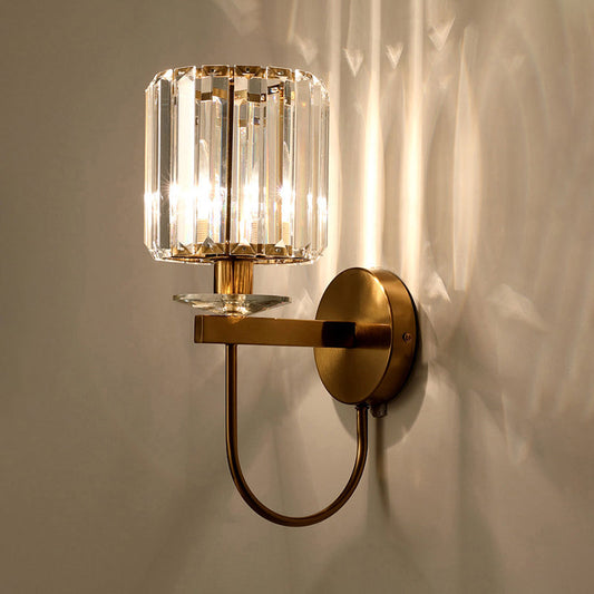 Zenthra Cilindrische Kristallen Wandlamp Binnen met Gouden Afwerking - Elegante Wandlamp voor Moderne Interieurs