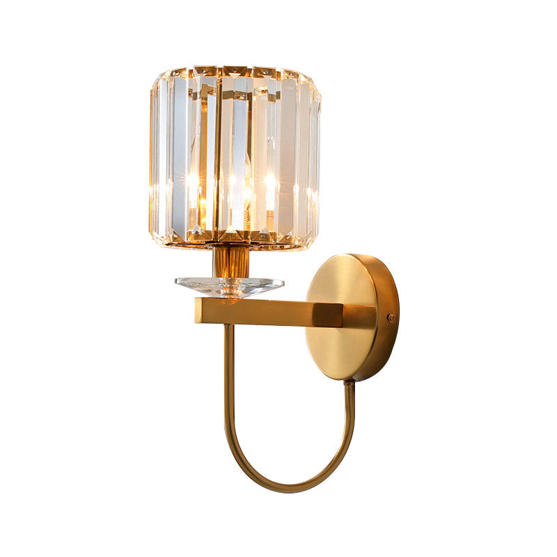 Zenthra Cilindrische Kristallen Wandlamp Binnen met Gouden Afwerking - Elegante Wandlamp voor Moderne Interieurs