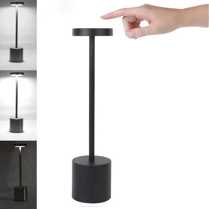 Zenthra Dimbare Tafel Lamp - Oplaadbare Tafellamp op Batterijen in Zwart en Goud met 3 Kleuren en Stepless Dimming