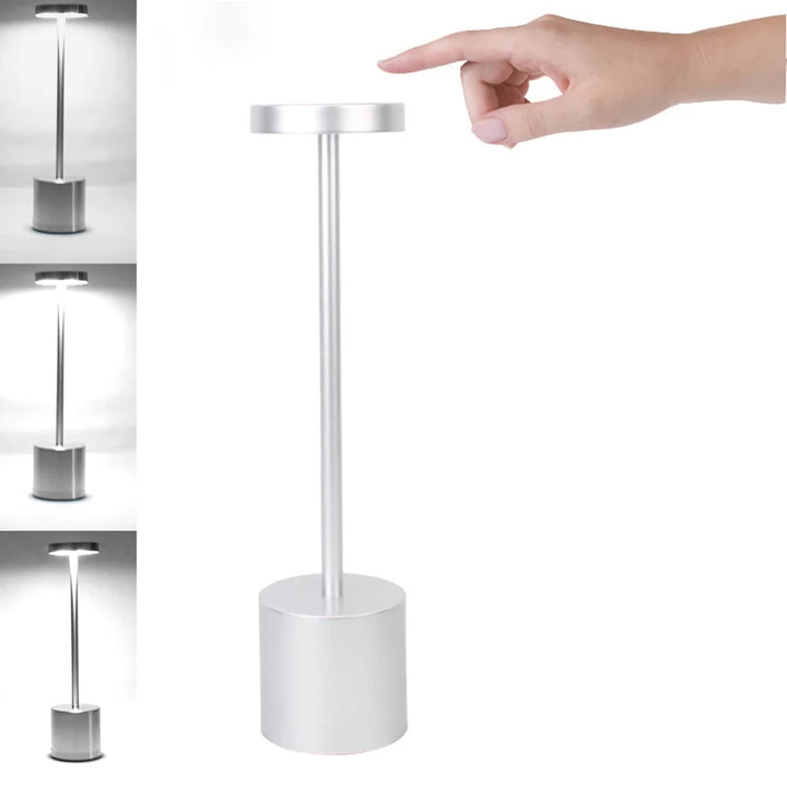 Zenthra Dimbare Tafel Lamp - Oplaadbare Tafellamp op Batterijen in Zwart en Goud met 3 Kleuren en Stepless Dimming