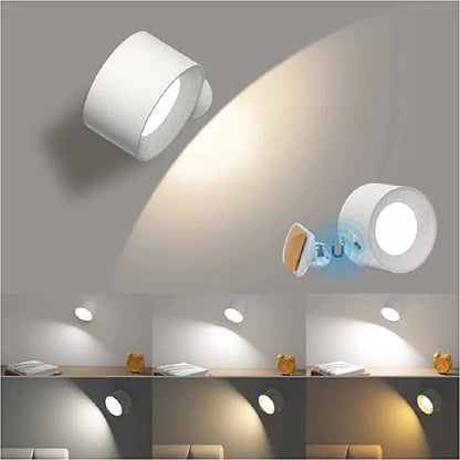 Zenthra Draadloze Oplaadbare 360° Wandlamp - Stijlvolle Wandlampen Binnen met Smart Touch en Batterij