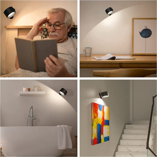 Zenthra Draadloze Oplaadbare 360° Wandlamp - Stijlvolle Wandlampen Binnen met Smart Touch en Batterij