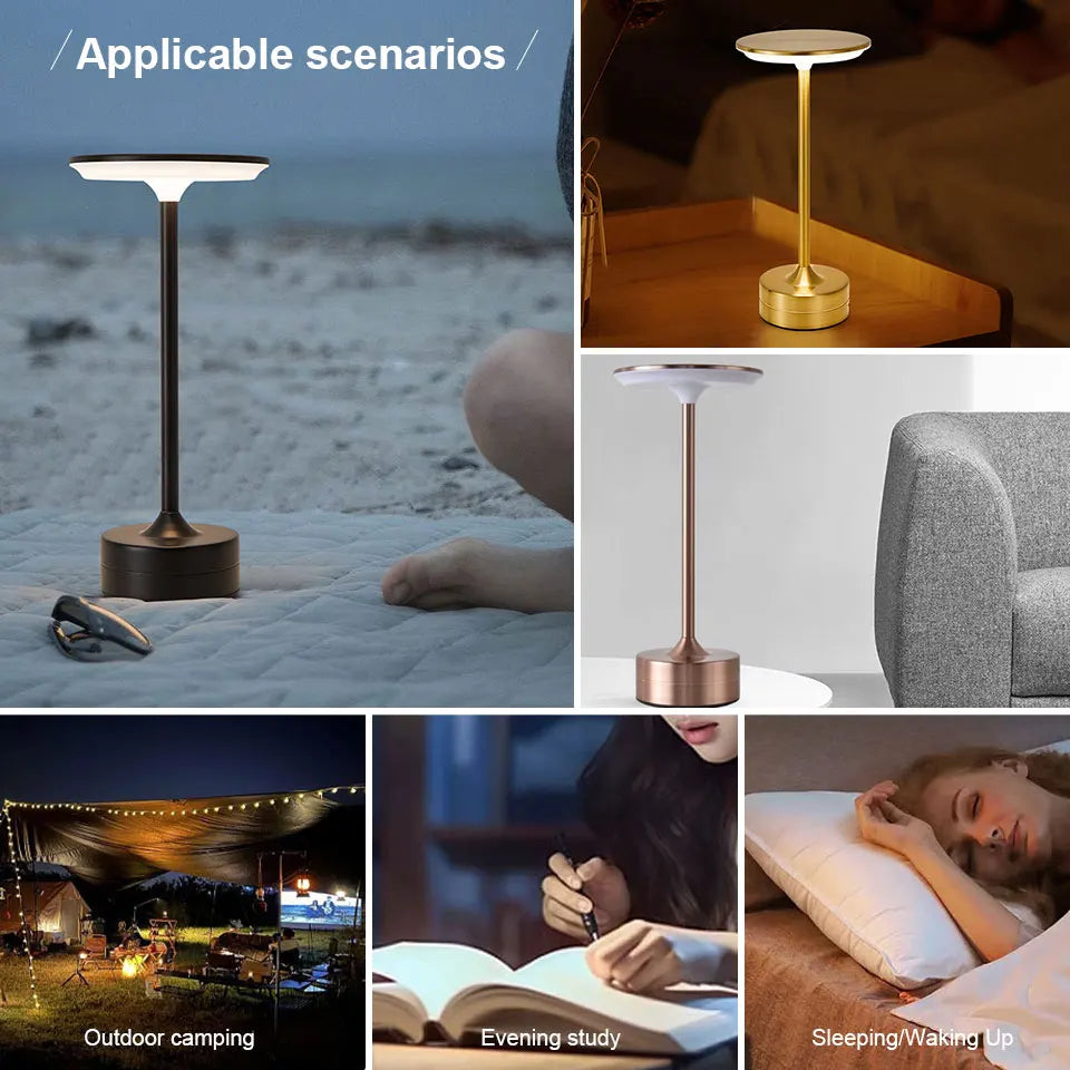 Zenthra Draadloze Oplaadbare Tafellamp met Touch Sensor - LED Nachtlamp voor Slaapkamer en Restaurant