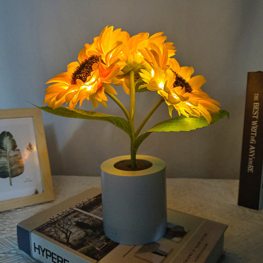 Zenthra Elegante Tafellamp- Natuurlijke Zonnebloem Verlichting voor Elk Interieur