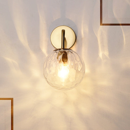 Zenthra Gouden Wandlamp Golvende Glazen Bol Muurlamp Minimalistisch Design 1 Licht