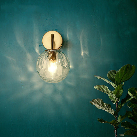 Zenthra Gouden Wandlamp Golvende Glazen Bol Muurlamp Minimalistisch Design 1 Licht