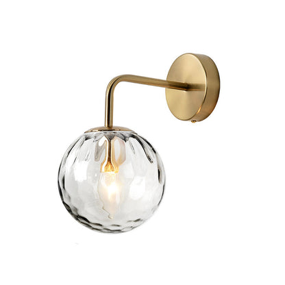 Zenthra Gouden Wandlamp Golvende Glazen Bol Muurlamp Minimalistisch Design 1 Licht