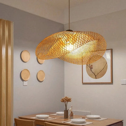 Zenthra Handgemaakte Bamboe Hanglamp - Vintage Eettafel en Woonkamer Lamp