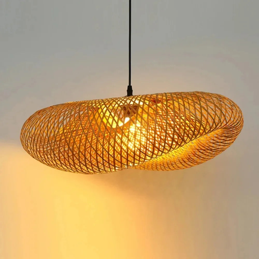 Zenthra Handgemaakte Bamboe Hanglamp - Vintage Eettafel en Woonkamer Lamp