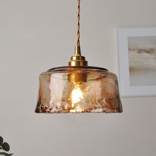 Zenthra Hanglamp Eettafel - Industriele 1-Lichts Lamp met Amber Alabaster Glas voor Eetkamer