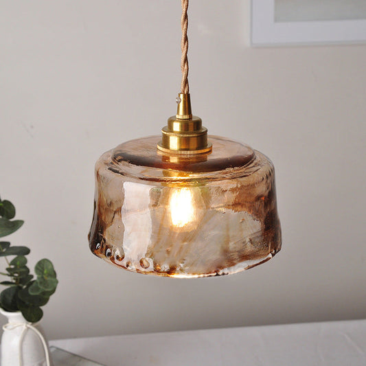 Zenthra Hanglamp Eettafel - Industriele 1-Lichts Lamp met Amber Alabaster Glas voor Eetkamer