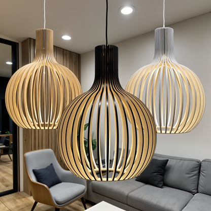 Zenthra Houten Hanglamp - Stijlvolle Hanglamp voor Eettafel, Woonkamer en Slaapkamer