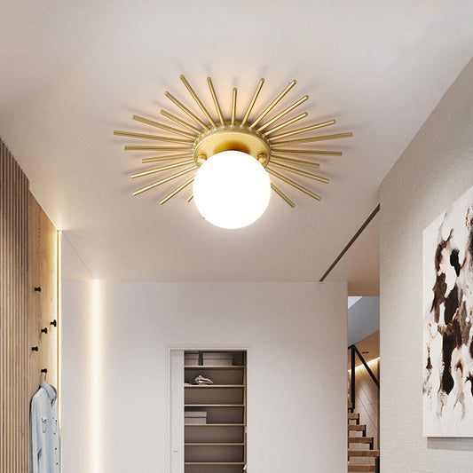 Zenthra LED Plafondlamp Sferisch met Frosted Glas en Gouden Afwerking