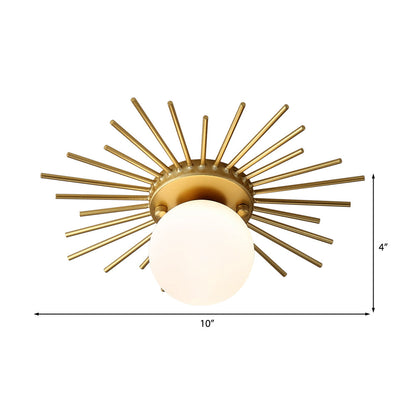 Zenthra LED Plafondlamp Sferisch met Frosted Glas en Gouden Afwerking