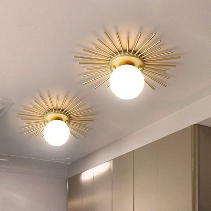 Zenthra LED Plafondlamp Sferisch met Frosted Glas en Gouden Afwerking