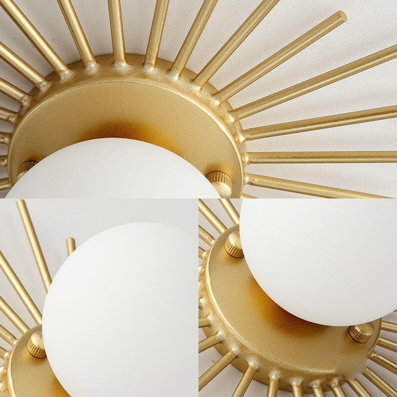 Zenthra LED Plafondlamp Sferisch met Frosted Glas en Gouden Afwerking