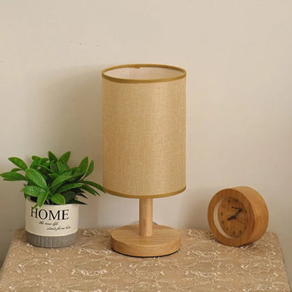 Zenthra LED Tafel Lamp - Dimbare USB Nachtlamp met Stoffen Lampenkap in Eenvoudige Chinese Stijl voor Slaapkamer