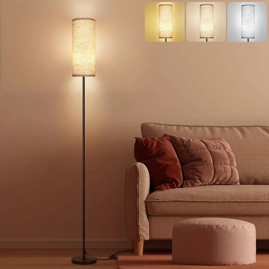 Zenthra Luxe Vloerlamp Zwart met Voetenschakelaar en Traploze Dimming voor Woonkamer en Slaapkamer