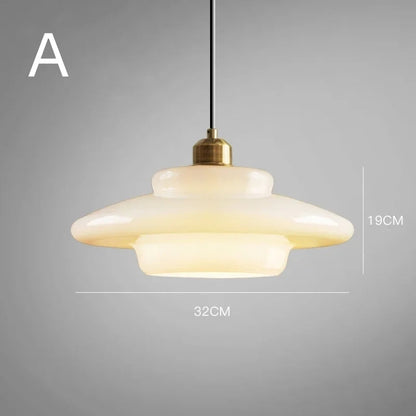 Zenthra Mid Century Art Melkwit Glazen Hanglamp voor Eettafel, Woonkamer en Slaapkamer