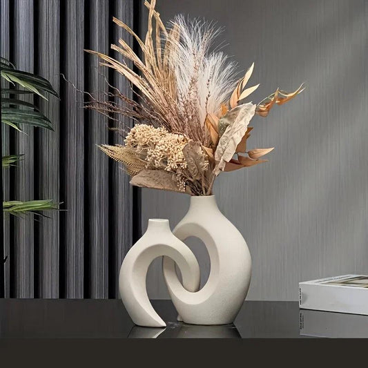 Zenthra Minimalistische Keramische Vaas - Voeg Eigentijdse Flair Toe aan Uw Interieur