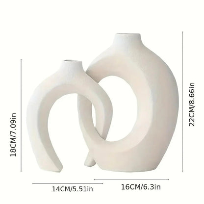Zenthra Minimalistische Keramische Vaas - Voeg Eigentijdse Flair Toe aan Uw Interieur