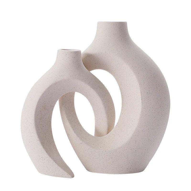Zenthra Minimalistische Keramische Vaas - Voeg Eigentijdse Flair Toe aan Uw Interieur