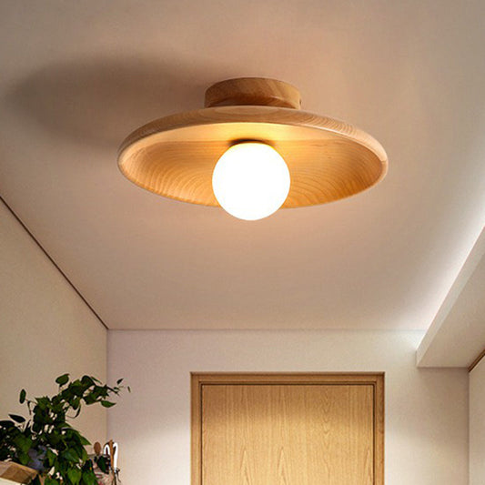 Zenthra Plafondlamp - Minimalistische Houten Plafondlamp met LED Verlichting