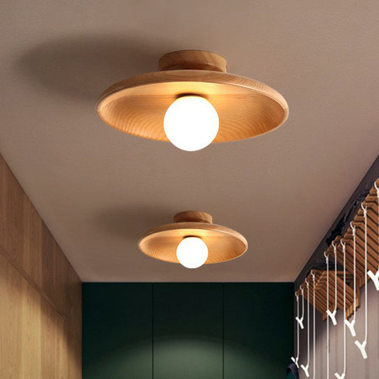 Zenthra Plafondlamp - Minimalistische Houten Plafondlamp met LED Verlichting