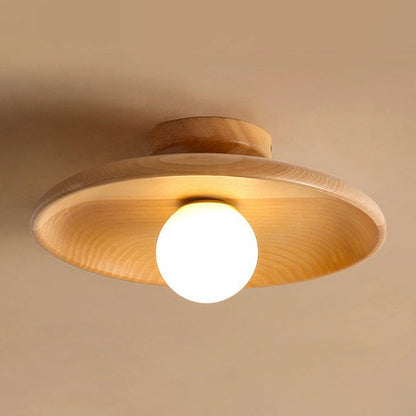 Zenthra Plafondlamp - Minimalistische Houten Plafondlamp met LED Verlichting