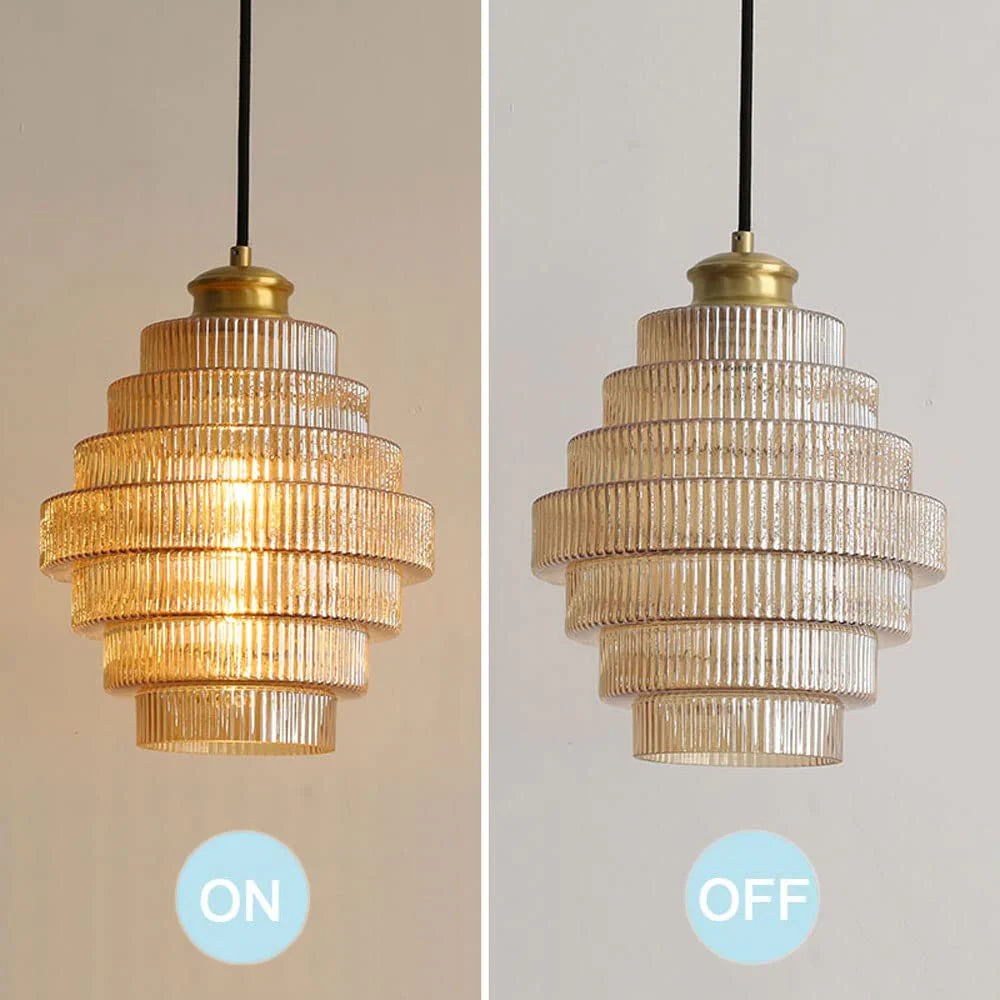 Zenthra Vintage Flesvormige Hanglamp - Messing en Glas voor Woonkamer, Eetkamer en Slaapkamer