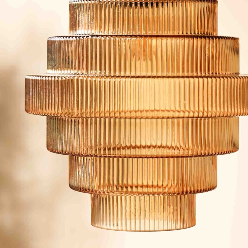Zenthra Vintage Flesvormige Hanglamp - Messing en Glas voor Woonkamer, Eetkamer en Slaapkamer