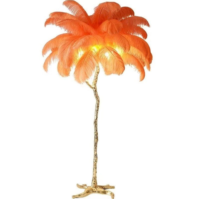 Zenthra Vloerlamp – Luxe Staande Lamp voor Woonkamer met Strauzenveren Design 10