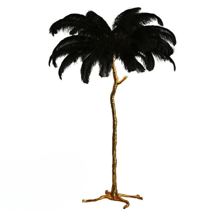 Zenthra Vloerlamp – Luxe Staande Lamp voor Woonkamer met Strauzenveren Design 2