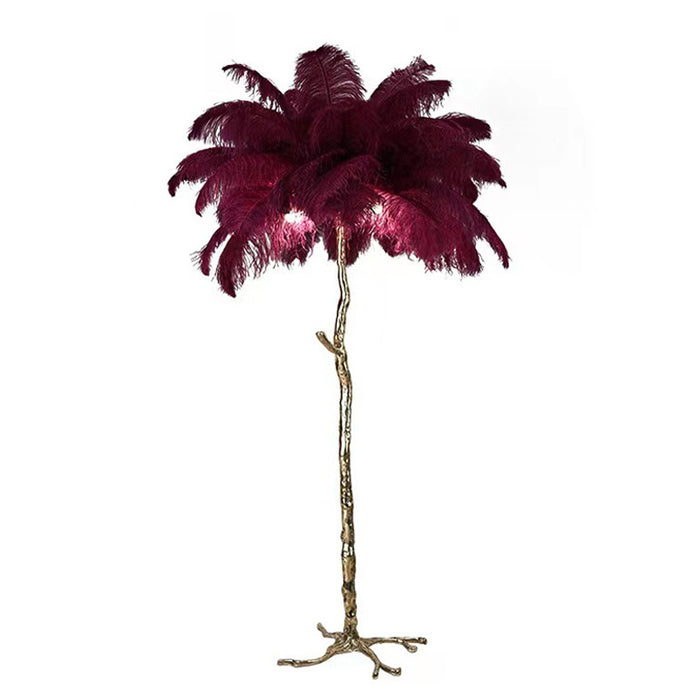 Zenthra Vloerlamp – Luxe Staande Lamp voor Woonkamer met Strauzenveren Design 6