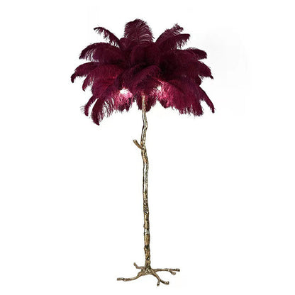 Zenthra Vloerlamp – Luxe Staande Lamp voor Woonkamer met Strauzenveren Design 6