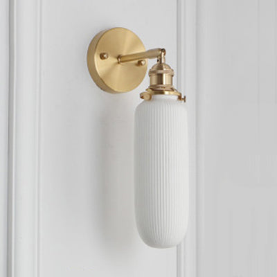 Zenthra Wandlamp Porselein met Messing Voet voor Eetkamer en Hal - Moderne Muurlamp